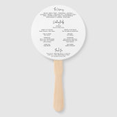 ミニマリスト白黒モダン結婚式 プログラム ハンドファン (裏面)