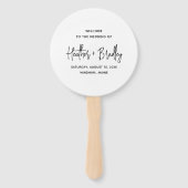 ミニマリスト白黒モダン結婚式 プログラム ハンドファン (正面)