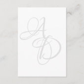 ミニマリスト白黒モノグラムシック結婚ズ エンクロージャーカード (裏面)