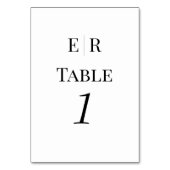 ミニマリスト白黒モノグラムテーブル番号 テーブルナンバー (裏面)