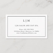 ミニマリスト白黒モノグラムモダンエレガント ロイヤリティカード (裏面)