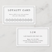 ミニマリスト白黒モノグラムモダンエレガント ロイヤリティカード (正面/裏面)