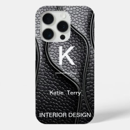 ミニマリスト白黒モノグラムモダンケース iPhone 15 PROケース