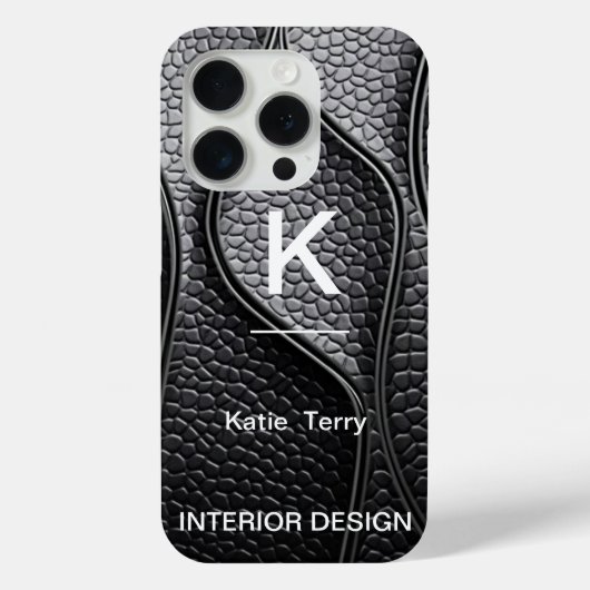 ミニマリスト白黒モノグラムモダンケース Case-Mate iPhoneケース (裏面)