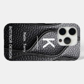 ミニマリスト白黒モノグラムモダンケース Case-Mate iPhoneケース (裏面 (横))