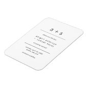 ミニマリスト白黒モノグラム日付を保存 マグネット (左側)