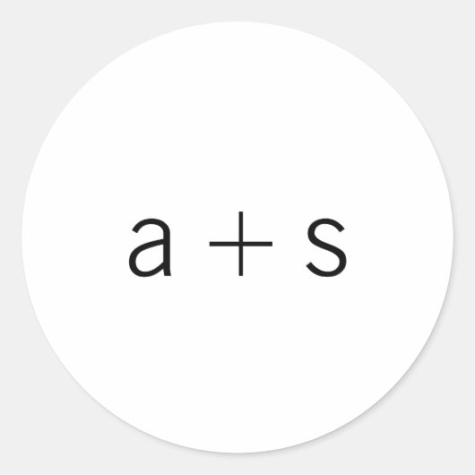 ミニマリスト白黒モノグラム結婚ズ ラウンドシール (正面)