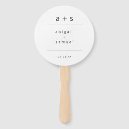 ミニマリスト白黒モノグラム結婚写真 ハンドファン