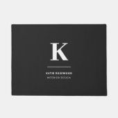 ミニマリスト白黒モノグラモダンム ドアマット (正面)