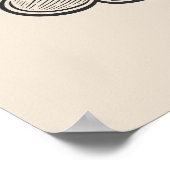 ミニマリスト白黒ラインアートフラワーヴィンテージ ポスター (角)