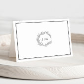 ミニマリスト白黒リーフモダン座席表 テーブルナンバー