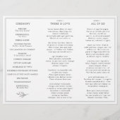 ミニマリスト白黒リーフ結婚式 プログラム (裏面)