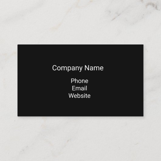 ミニマリスト白黒一文字ビジネスカード 名刺 (裏面)