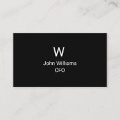 ミニマリスト白黒一文字ビジネスカード 名刺 (正面)