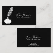 ミニマリスト白黒公証人ローン調印エージェント 名刺 (正面/裏面)