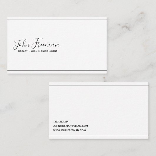 ミニマリスト白黒公証人 名刺 (正面/裏面)