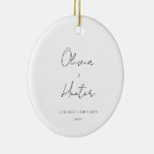 ミニマリスト白黒初めてのクリスマス セラミックオーナメント (右)