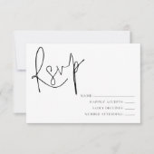 ミニマリスト白黒大事な行事パーティーRSVP 出欠カード (正面)