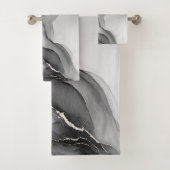 ミニマリスト白黒大理石 バスタオルセット (インサイチュ)