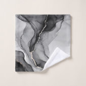 ミニマリスト白黒大理石 バスタオルセット (ウォッシュタオル)