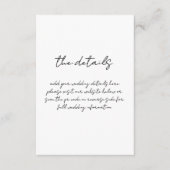 ミニマリスト白黒手書き結婚の エンクロージャーカード (正面)