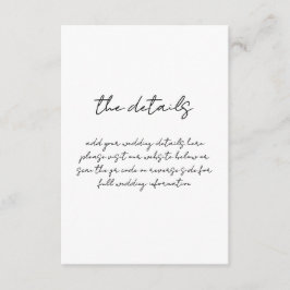 ミニマリスト白黒手書き結婚の エンクロージャーカード