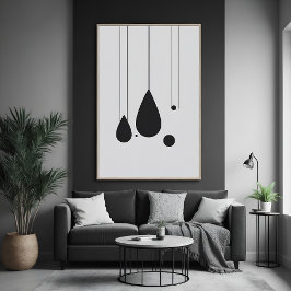 ミニマリスト白黒抽象芸術アート ポスター