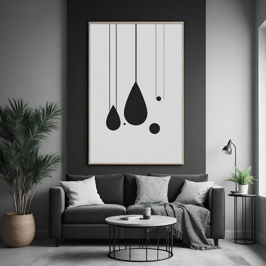 ミニマリスト白黒抽象芸術アート ポスター