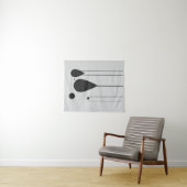 ミニマリスト白黒抽象芸術ウォールアート タペストリー (インサイチュ(横))