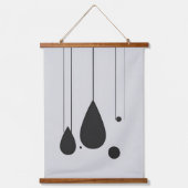 ミニマリスト白黒抽象芸術ウォールアート 吊り下げ型タペストリー (正面)