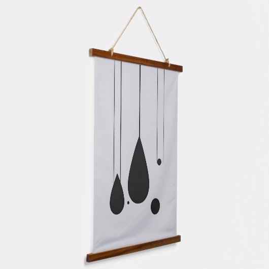 ミニマリスト白黒抽象芸術ウォールアート 吊り下げ型タペストリー (傾斜あり)