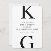 ミニマリスト白黒水玉模様日付の保存 セーブザデート (正面)