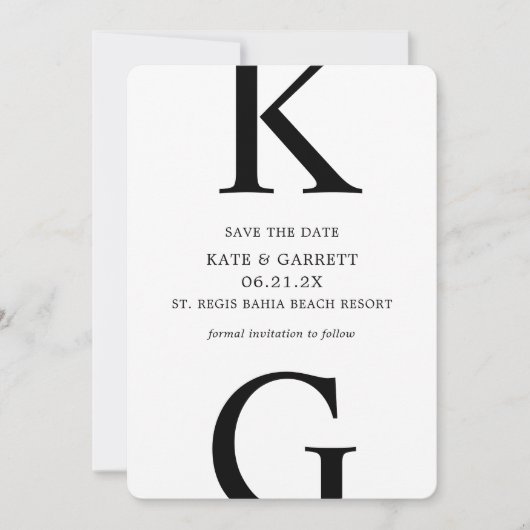 ミニマリスト白黒水玉模様日付の保存 セーブザデート (正面)