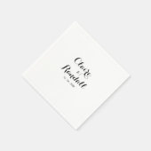 ミニマリスト白黒結婚のナプキン スタンダードカクテルナプキン (角)