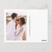 ミニマリスト白黒結婚の写真ありがとう ポストカード (裏面)