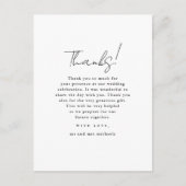 ミニマリスト白黒結婚の写真ありがとう ポストカード (正面)