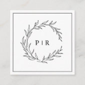 ミニマリスト白黒結婚リーフ詳細 エンクロージャーカード (裏面)