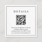 ミニマリスト白黒結婚リーフ詳細 エンクロージャーカード (正面)