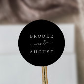 ミニマリスト白黒結婚封筒用シール ラウンドシール