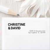 ミニマリスト白黒結婚差出人住所 ラベル (インサイチュ)