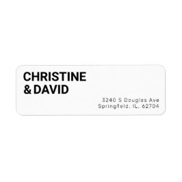 ミニマリスト白黒結婚差出人住所 ラベル