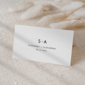 ミニマリスト白黒結婚座席表 プレイスカード