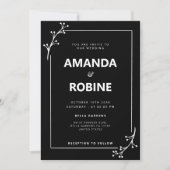 ミニマリスト白黒結婚式招待状 招待状 (正面)