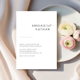 ミニマリスト白黒結婚式招待状 招待状