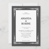 ミニマリスト白黒結婚式招待状 招待状 (正面)