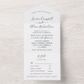 ミニマリスト白黒結婚書道 オールインワン招待状 (内側)