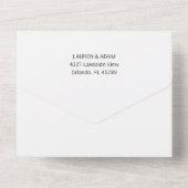 ミニマリスト白黒結婚書道 オールインワン招待状 (裏面)