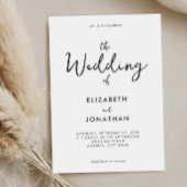 ミニマリスト白黒結婚書道 招待状