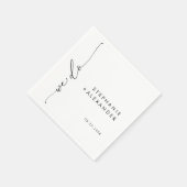 ミニマリスト白黒結婚紙ナプキン スタンダードカクテルナプキン (角)