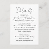 ミニマリスト白黒結婚詳細 エンクロージャーカード (正面)